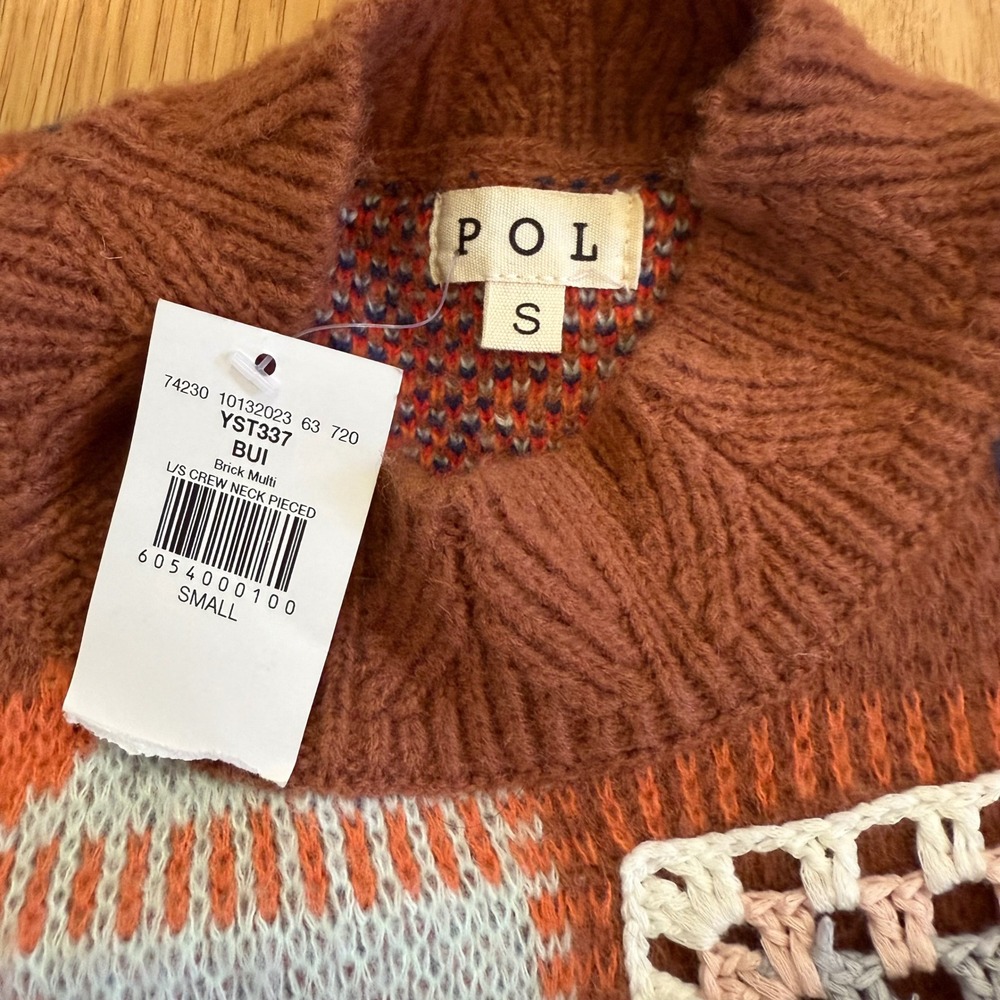 NWT Buckle POL Oversized Sweater Women Small Retro Crochet vintage look - Picture 11 of 15